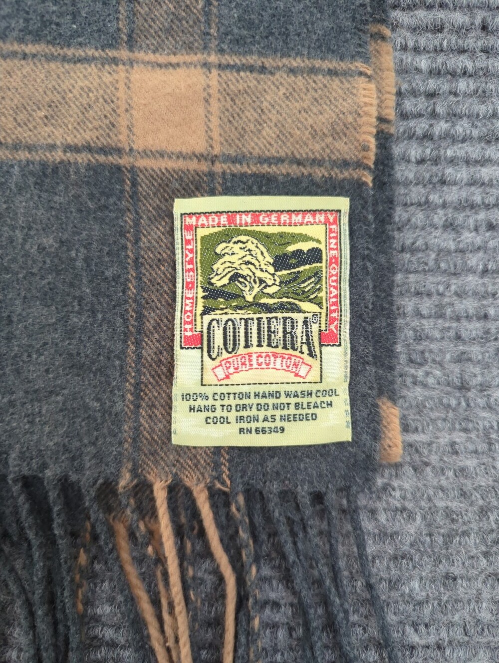 Vintage Cotiera Cotton German Plaid Scarf Preppy, Academia, Ralph Lauren Vibe - Picture 2 of 3